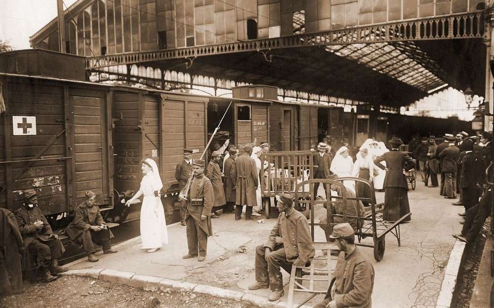 Photo départ soldats Pau 1914